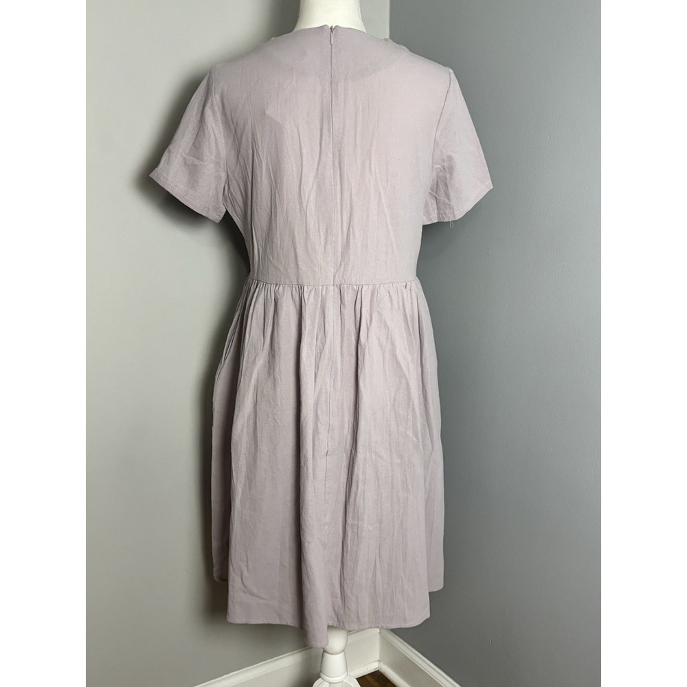 NWT Petal Lush Women Floral Midi Dress Purple Embroidered Lace Cotton Cottage M - Picture 2 of 13